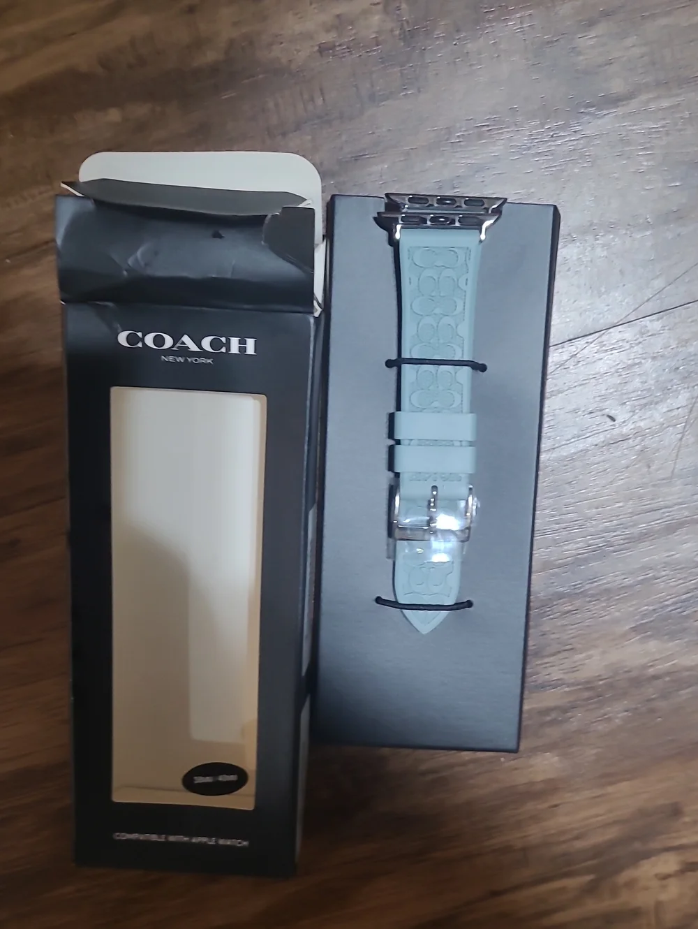 Coach Embossed Apple Watch Band, Blue (Brand new, MSRP 85$)